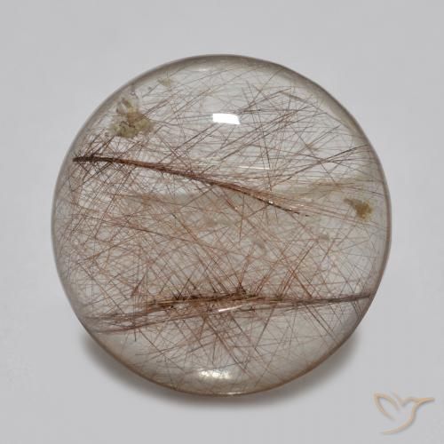 3.82ct Natural Clear with Brown Rutile Quartz, Round, Transparent