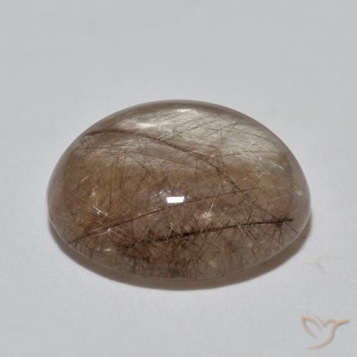 Rutile Quartz Gemstone in 11 mm (calibrated) Size for Sale, Rutile Quartz Stone in Clear with Brown Color
