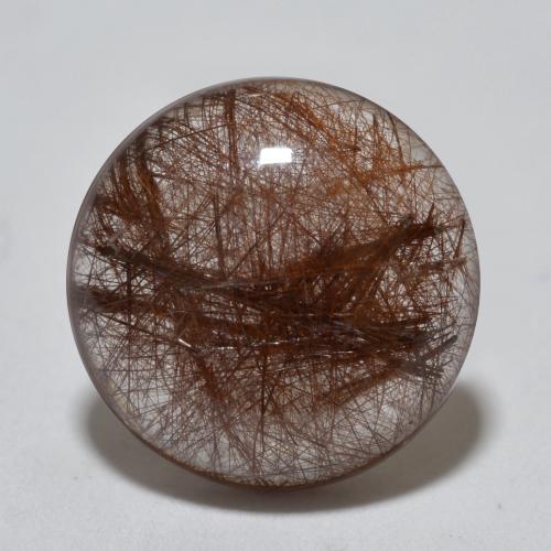 hellbraun Rutilquarz Edelstein - 2.9ct Rund Cabochon (ID: 567762)