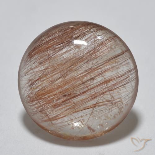 3.96ct Natural Light  Cinnamon Brown Rutile Quartz, Round, Translucent