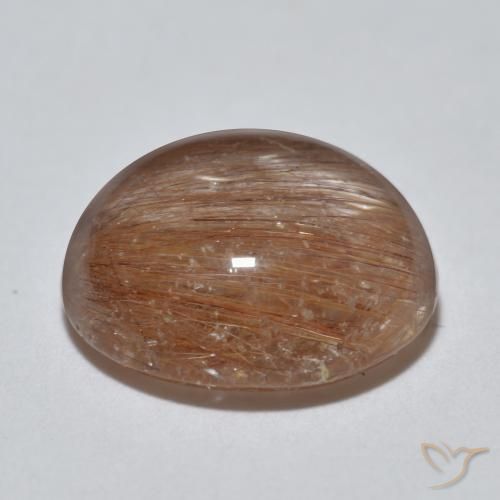 Rutile Quartz Gemstone in 11 mm (calibrated) Size for Sale, Rutile Quartz Stone in Light  Cinnamon Brown Color