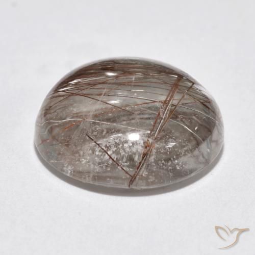 Rutile Quartz Gemstone in 13 mm (calibrated) Size for Sale, Rutile Quartz Stone in Clear with Brown Color