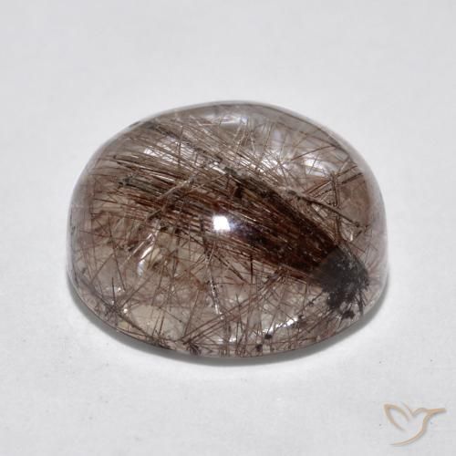 Rutile Quartz Gemstone in 11 mm (calibrated) Size for Sale, Rutile Quartz Stone in Clear with Brown Color