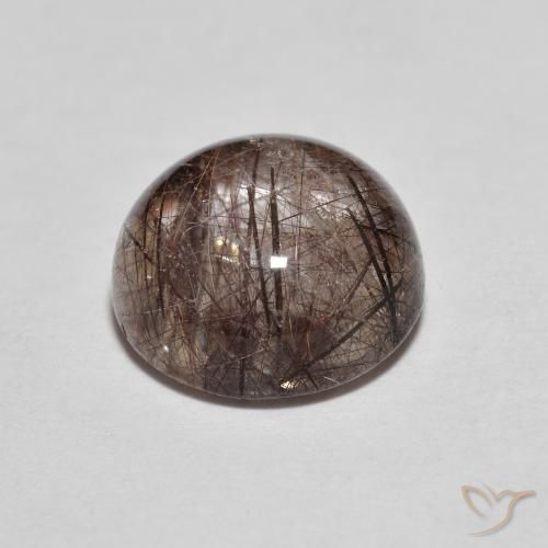 Rutile Quartz Gemstone in 9 mm (calibrated) Size for Sale, Rutile Quartz Stone in Pale Brown Color