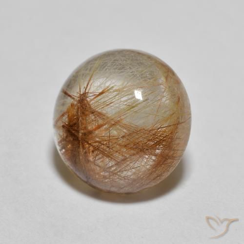 2.78 ct Brown Rutile Quartz Stone, Natural Rutile Quartz in Round Cabochon Shape for Sale