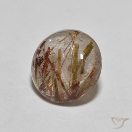 2.02 ct Brown Rutile Quartz Stone, Natural Rutile Quartz in Round Cabochon Shape for Sale