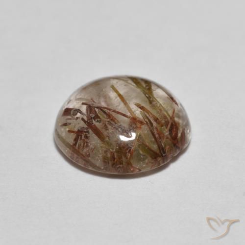 Rutile Quartz Gemstone in 9 mm (calibrated) Size for Sale, Rutile Quartz Stone in Very Light Brown Color