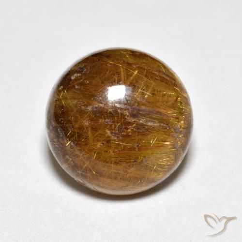 4.60ct Natural Warm Brown Rutile Quartz, Round, Opaque