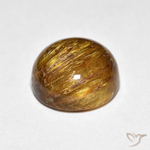 Rutile Quartz Gemstone in 10 mm (calibrated) Size for Sale, Rutile Quartz Stone in Warm Brown Color