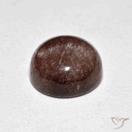 Rutile Quartz Gemstone in 9 mm (calibrated) Size for Sale, Rutile Quartz Stone in Warm Brown Color