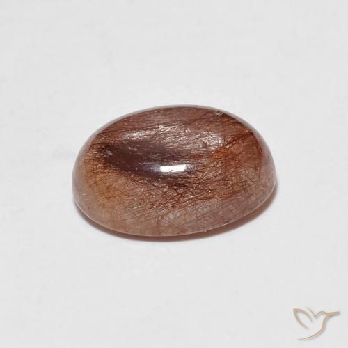Rutile Quartz Gemstone in 9 x 7 mm (calibrated) Size for Sale, Rutile Quartz Stone in Clear with Brown Color
