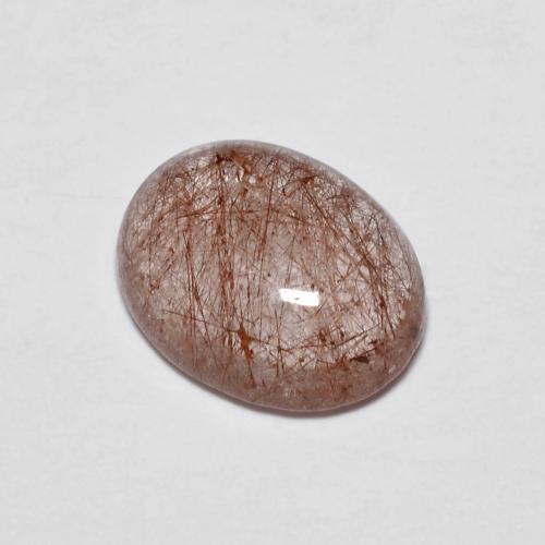 Cuarzo Rutilado Marrón canela Ovalada de 1.87 ct de India, dimensión 9,2 x 7,2mm, piedra preciosa natural No tratado, claridad Transparente, Cuarzo Rutilado Cabujón Óvalo de 1 pieza, dureza de Mohs de 7 Adecuado para joyas de uso diario , Photo A