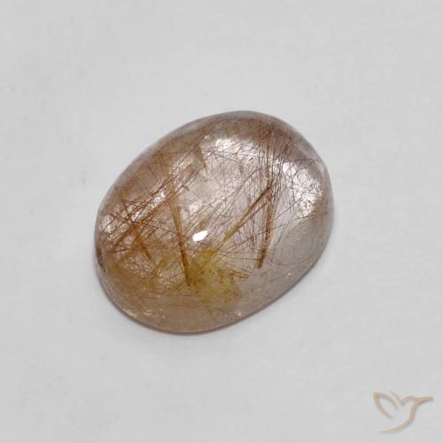 2.60 ct Brown Rutile Quartz Stone, Natural Rutile Quartz in Oval Cabochon Shape for Sale