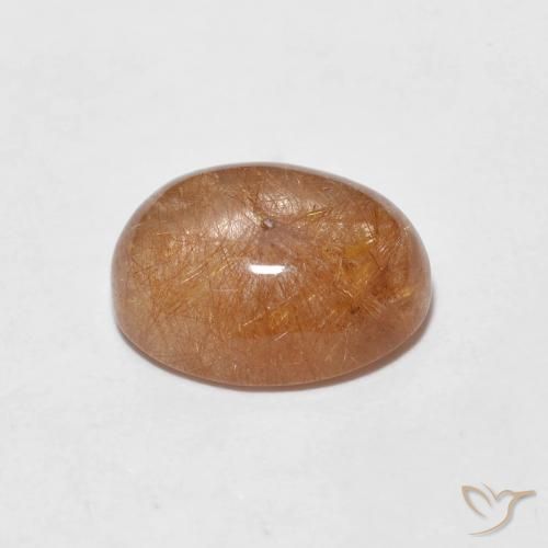 Rutile Quartz Gemstone in 9 x 7 mm (calibrated) Size for Sale, Rutile Quartz Stone in Very Light Brown Color