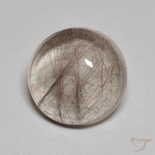 5.22ct Natural Clear with Brown Rutile Quartz, Round, Transparent