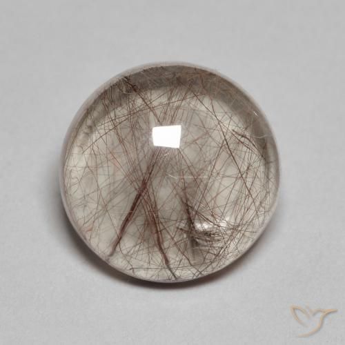 5.22 ct Brown Rutile Quartz Stone, Natural Rutile Quartz in Round Cabochon Shape for Sale