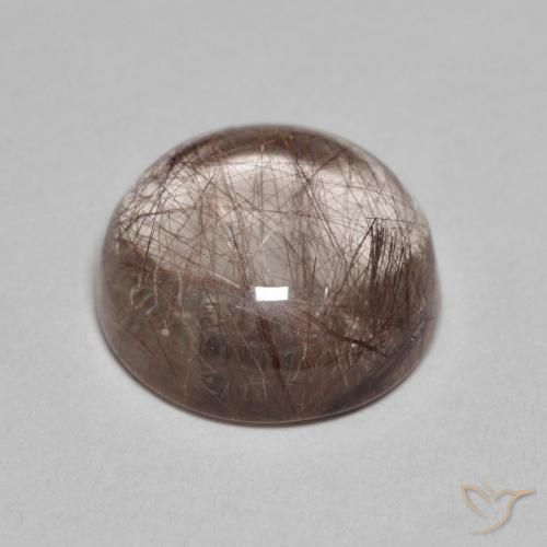 Rutile Quartz Gemstone in 11 mm (calibrated) Size for Sale, Rutile Quartz Stone in Clear with Brown Color