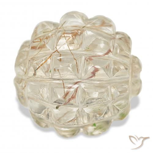 26.30 ct Golden Rutile Quartz Stone, Natural Rutile Quartz in Fancy Carving Shape for Sale