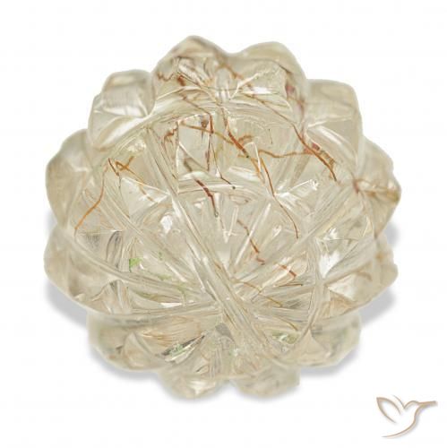 Rutile Quartz Gemstone in 16.6 x 16 mm Size for Sale, Rutile Quartz Stone in Light Gold Color