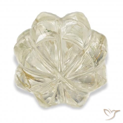 Rutile Quartz Gemstone in 14.1 x 13.1 mm Size for Sale, Rutile Quartz Stone in Light Gold Color