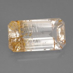 11.47 ct Yellow Rutile Topaz Gemstone, Rutile Topaz Gem in Octagon Facet Shape for Sale.