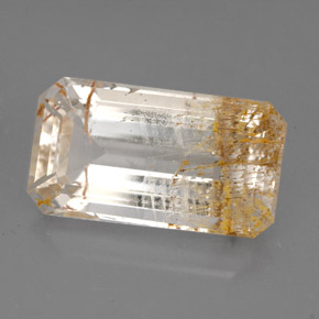 11.47 ct Yellow Rutile Topaz Stone, Natural Rutile Topaz in Octagon Facet Shape for Sale
