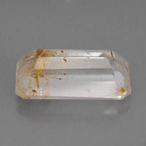 Rutile Topaz Gemstone in 17.2 x 9.6 mm Size for Sale, Rutile Topaz Stone in Golden Color