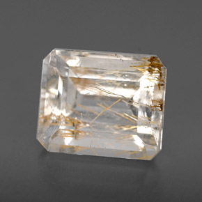 4.79 ct Yellow Rutile Topaz Gemstone, Rutile Topaz Gem in Octagon Facet Shape for Sale.
