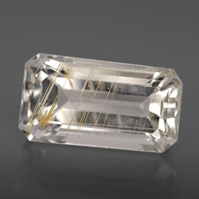 8.79 ct Yellow Rutile Topaz Gemstone, Rutile Topaz Gem in Octagon Facet Shape for Sale.
