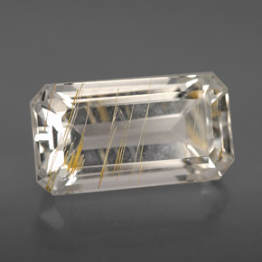 8.79 ct Yellow Rutile Topaz Stone, Natural Rutile Topaz in Octagon Facet Shape for Sale