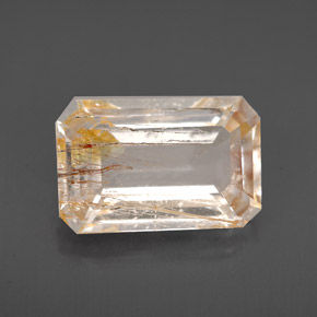 3.86 ct Yellow Rutile Topaz Gemstone, Rutile Topaz Gem in Octagon Facet Shape for Sale.