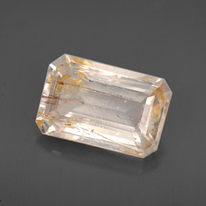 3.86 ct Yellow Rutile Topaz Stone, Natural Rutile Topaz in Octagon Facet Shape for Sale