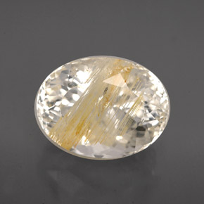 7.05 ct Yellow Rutile Topaz Gemstone, Rutile Topaz Gem in Oval Facet Shape for Sale.