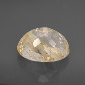 Rutile Topaz Gemstone in 12.6 x 9.7 mm Size for Sale, Rutile Topaz Stone in Golden Color