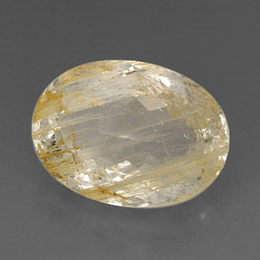 27.57 ct Yellow Rutile Topaz Stone, Natural Rutile Topaz in Oval Facet Shape for Sale