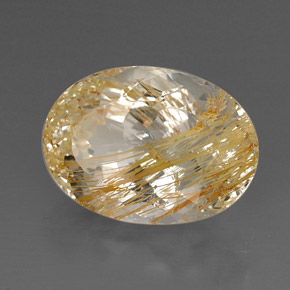 22.60 ct Yellow Rutile Topaz Stone, Natural Rutile Topaz in Oval Facet Shape for Sale