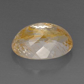 Rutile Topaz Gemstone in 19.3 x 13.9 mm Size for Sale, Rutile Topaz Stone in Golden Color