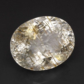 85.73 ct Yellow Rutile Topaz Stone, Natural Rutile Topaz in Oval Portuguese-Cut Shape for Sale