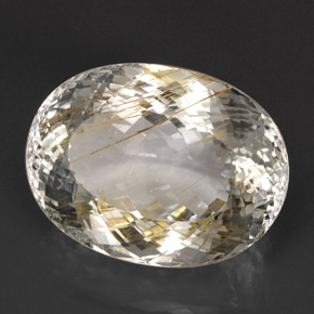 63.56 ct Yellow Rutile Topaz Stone, Natural Rutile Topaz in Oval Portuguese-Cut Shape for Sale