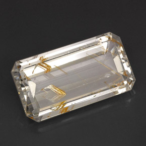 38.99 ct Yellow Rutile Topaz Gemstone, Rutile Topaz Gem in Octagon Facet Shape for Sale.