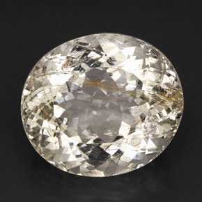55.13 ct Yellow Rutile Topaz Gemstone, Rutile Topaz Gem in Oval Portuguese-Cut Shape for Sale.