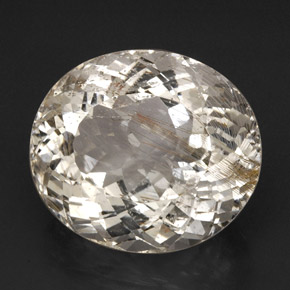 55.13 ct Yellow Rutile Topaz Stone, Natural Rutile Topaz in Oval Portuguese-Cut Shape for Sale