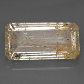 33.45 ct Yellow Rutile Topaz Gemstone, Rutile Topaz Gem in Octagon Facet Shape for Sale.