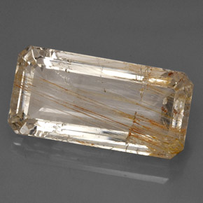 33.45 ct Yellow Rutile Topaz Stone, Natural Rutile Topaz in Octagon Facet Shape for Sale