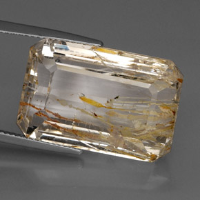 38.84 ct Yellow Rutile Topaz Gemstone, Rutile Topaz Gem in Octagon Facet Shape for Sale.