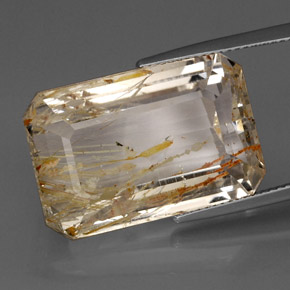 38.84 ct Yellow Rutile Topaz Stone, Natural Rutile Topaz in Octagon Facet Shape for Sale