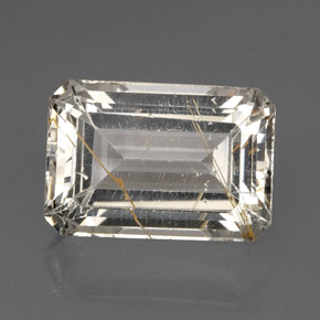 26.62 ct Yellow Rutile Topaz Gemstone, Rutile Topaz Gem in Octagon Facet Shape for Sale.
