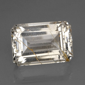 26.62 ct Yellow Rutile Topaz Stone, Natural Rutile Topaz in Octagon Facet Shape for Sale