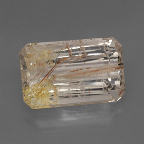 22.46 ct Yellow Rutile Topaz Gemstone, Rutile Topaz Gem in Octagon Facet Shape for Sale.