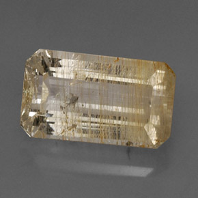 17.73 ct Yellow Rutile Topaz Gemstone, Rutile Topaz Gem in Octagon Facet Shape for Sale.